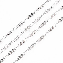 201 Stainless Steel Glasses Shape & Oval Link Chains STAS-N092-113