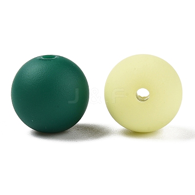 Rubberized Style Imitated Silicone Acrylic Beads MACR-T048-01B-09-1