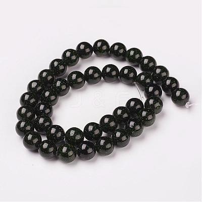 Synthetic Green Goldstone Beads Strands G-D169-02-6mm-1