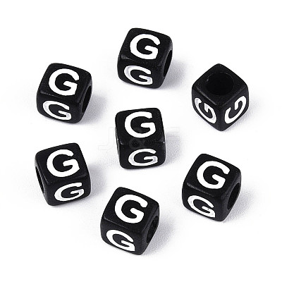 Initial Acrylic Horizontal Hole Beads OACR-ZX006-35G-1