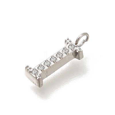 304 Stainless Steel Micro Pave Cubic Zirconia Pendants STAS-H228-06P-I-1