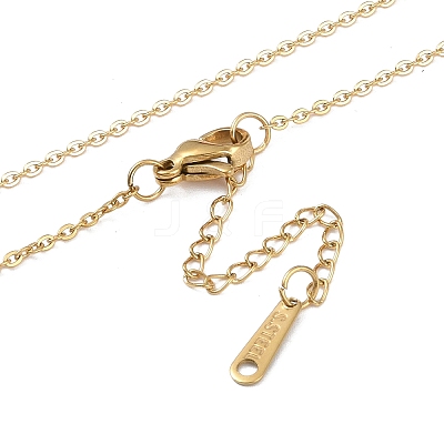 Ion Plating(IP) Initial Letter 304 Stainless Steel Pendant Necklaces NJEW-M199-01G-V-1