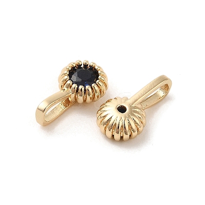 Brass Micro Pave Cubic Zirconia Charms KK-Z040-01C-1