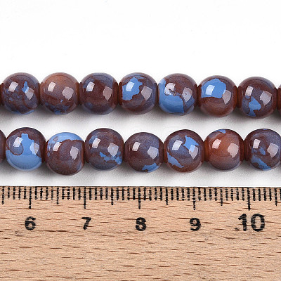 Baking Paint Glass Beads Strands DGLA-N003-8mm-C10-1