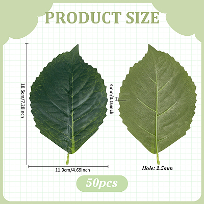 Polyester Artificial Leaf AJEW-WH0752-284C-1