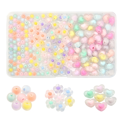 240Pcs 3 Style Transparent Acrylic Beads FACR-YW0001-04-1