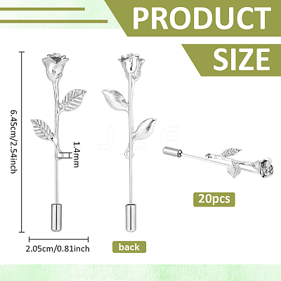 20Pcs Zinc Alloy Brooch Pins JEWB-PH0001-83P-1