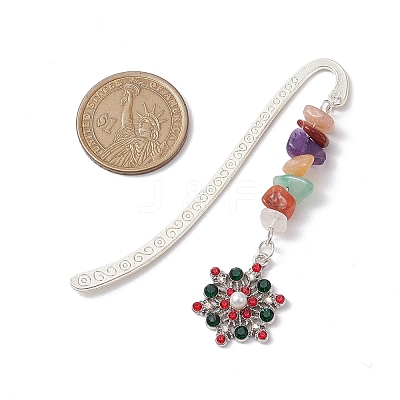 Christmas Theme Alloy Hook Bookmarks AJEW-JK00338-1