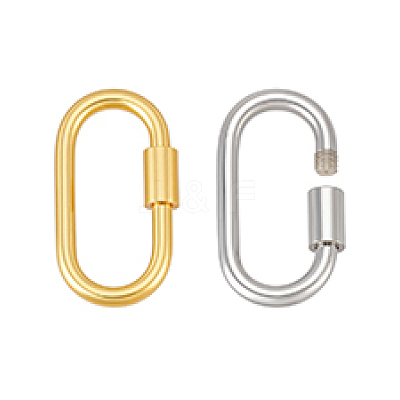 2Pcs 2 Styles 925 Sterling Silver Locking Carabiner Clasps STER-PH0004-50-1
