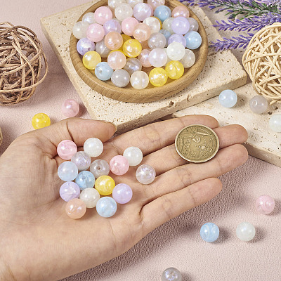 80Pcs 8 Colors Opaque Acrylic Beads OACR-TA0001-23-1