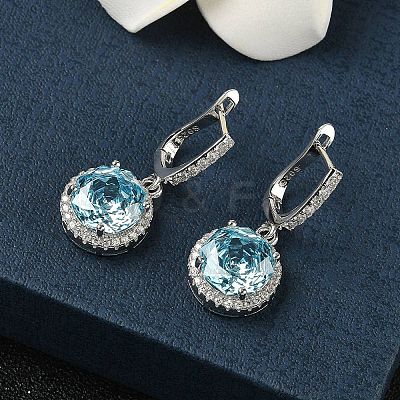 925 Sterling Silver Micro Pave Cubic Zirconia Hoop Earrings EJEW-B147-01A-03-1