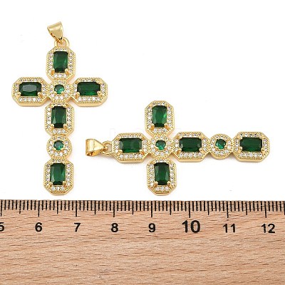 Brass Micro Pave Cubic Zirconia Pendants CU-CBADC6C-13G-05-1