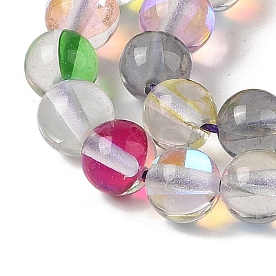 Electroplated Synthetic Moonstone Beads Strands G-C131-A01-01-1