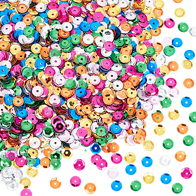 140G 7 Colors Plastic Paillette Beads PVC-SC0001-13-1
