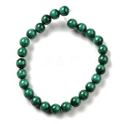 Natural Malachite Beads Strands G-A271-A01-8mm-1