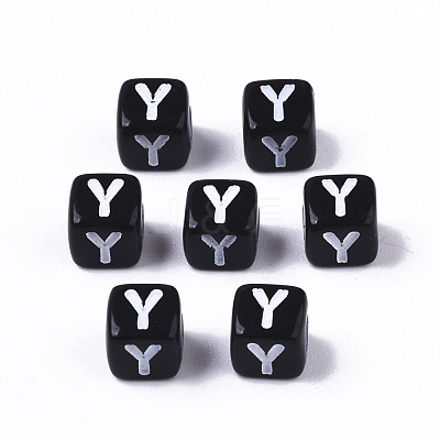 Opaque Acrylic Beads X-SACR-N002-01Y-1