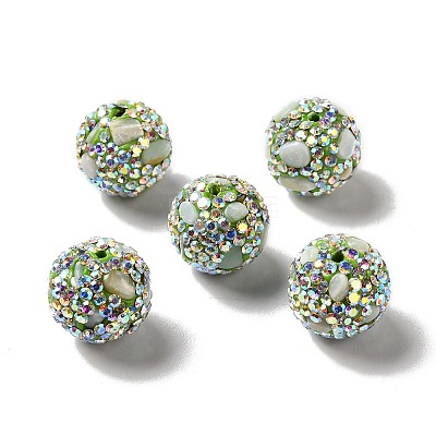 Polymer Clay Rhinestone Beads RGLA-D050-02E-1