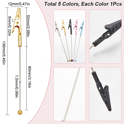 5Pcs 5 Colors Iron Bracelet Tool Jewelry Helper Alligator Clip AJEW-SC0003-24-1