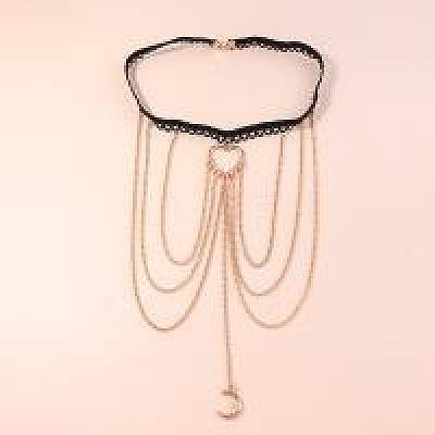 Alloy Rhinestone Sexy Multilayer Tassel Leg Chain WG728BB-05-1