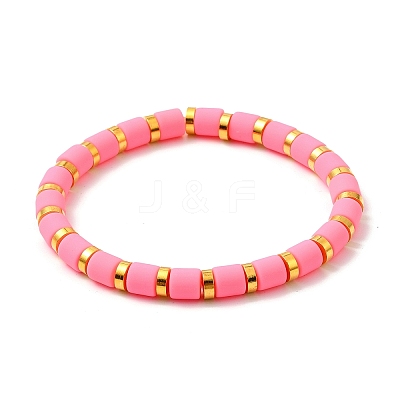 7Pcs 7 Style Polymer Clay Heishi Surfer Stretch Bracelets Set BJEW-SW00088-05-1