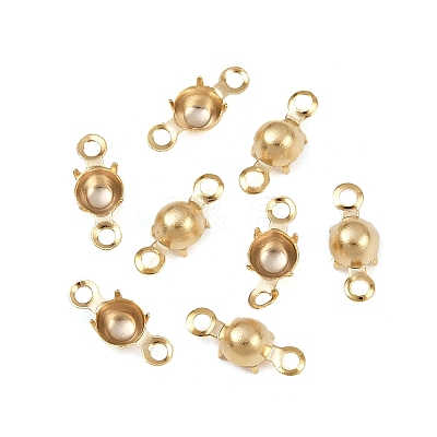 Brass Rhinestone Claw Connector Charms KK-P310-22B-G-1
