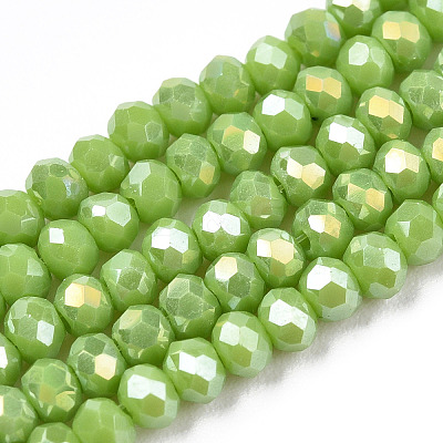 Electroplate Glass Beads Strands EGLA-A034-P6mm-B24-1