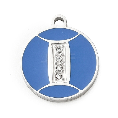 Twelve Constellations 304 Stainless Steel Enamel Pendants SA-CBAAE04-01P-05-1