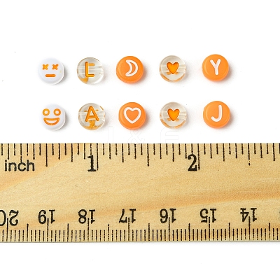 200Pcs Flat Round Acrylic Enamel Beads MACR-FS0001-88-1