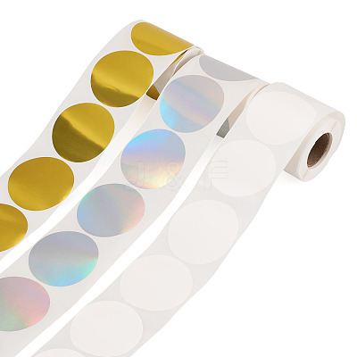 3 Rolls 3 Styles Vinyl Plastic Printable Holographic Stickers OFST-TA0001-10C-1