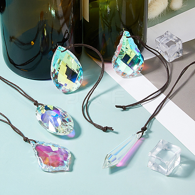 5Pcs Glass Hanging Suncatchers HJEW-FH00193-1