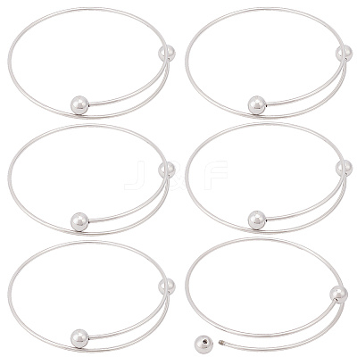 6Pcs Adjustable 304 Stainless Steel Wire Cuff Bangle Making MAK-BBC0001-24C-P-1