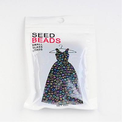 8/0 Electroplated Iris Round Glass Seed Beads X-SEED-A009-3mm-603-1