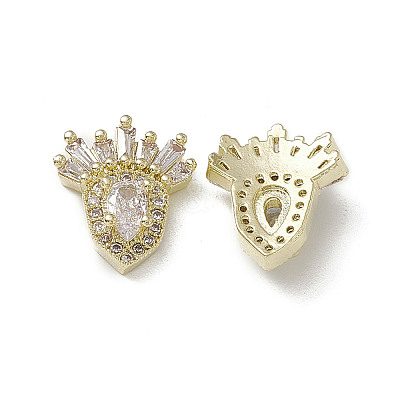 Brass Pave Clear Cubic Zirconia Nail Art Decoration MRMJ-B002-02LG-1