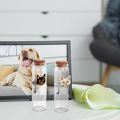 4Pcs 2 Styles Transparent Glass Empty Bottles AJEW-DR00032-1