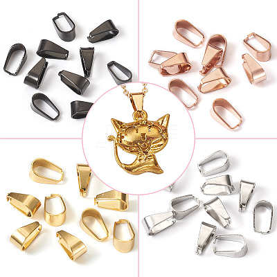 40Pcs 4 Style Stainless Steel Ice Pick Pinch Bails STAS-YS0001-17-1