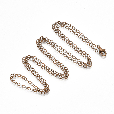 Brass Cable Chain Necklace Making MAK-T006-05R-1
