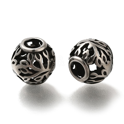 304 Stainless Steel European Beads STAS-D191-05E-AS-1