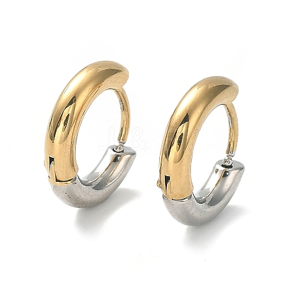 Ion Plating(IP) Two Tone 304 Stainless Steel Huggie Hoop Earrings EJEW-A106-01A-1