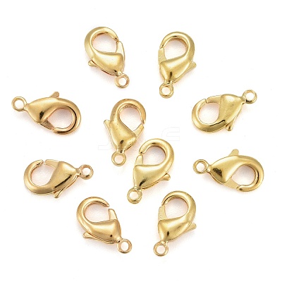 Brass Lobster Claw Clasps X-KK-901-G-NF-1