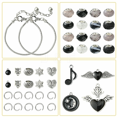 DIY Alloy & Brass European Style Bracelet Making Kits DIY-FS0007-23-1