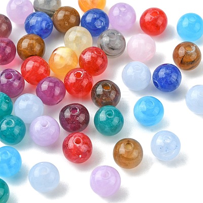 Round Imitation Gemstone Acrylic Beads X-OACR-R029-8mm-M-1