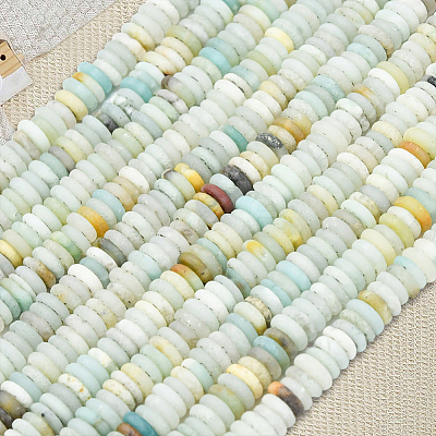 1 Strand Frosted Natural Flower Amazonite Beads Strands G-PA0001-63-1