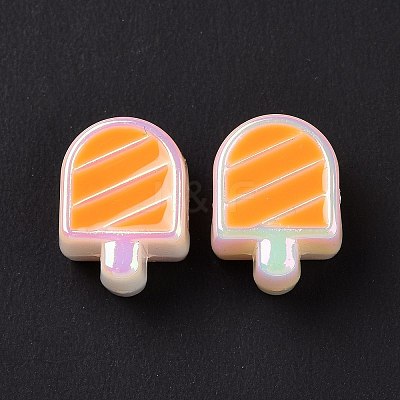 UV Plating Rainbow Iridescent Acrylic European Beads SACR-E009-37-1