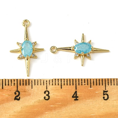 Brass Micro Pave Cubic Zirconia Pendants KK-M277-08G-06-1