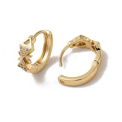 KC Gold Plated Brass Micro Pave Cubic Zirconia Hoop Earring EJEW-L271-01KCG-07-1