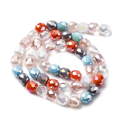 Electroplate Opaque Glass Beads Strands GLAA-Q009-05B-1