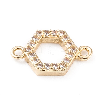 Brass Micro Pave Cubic Zirconia Links ZIRC-L097-011G-1