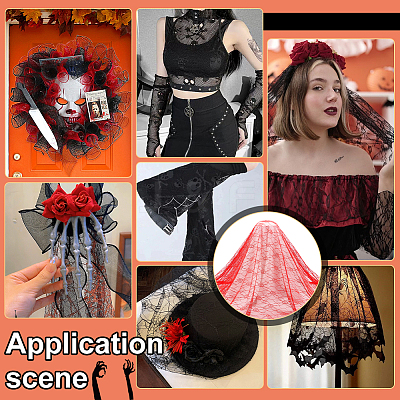 Halloween Theme Polyester Lace Fabric DIY-WH0699-75D-1-1