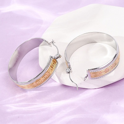 304 Stainless Steel Hoop Earrings for Women SA-CBA4160-24GP-1