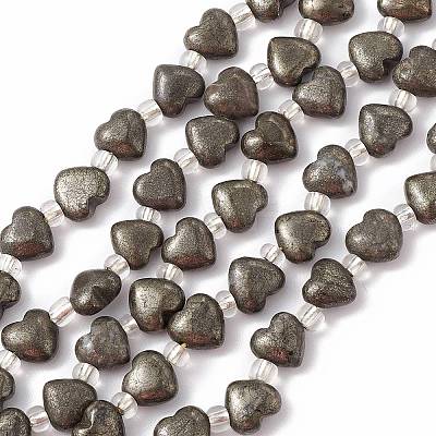 Natural Pyrite Beads Strands G-E590-02-1